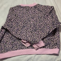 Nike Women’s Pink/Black Leopard Animal Print Fleece Crewneck Sweatshirt S