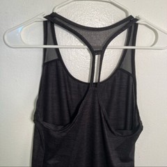 Layer 8 Women’s Size Small Racerback Tank Top Heathered Black Mesh Qwick-Dry