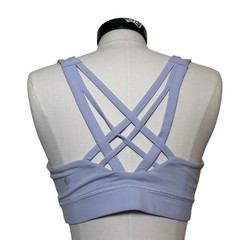 Lululemon Energy Sports Bra Strappy Back Periwinkle Purple Blue Size 8 *FLAWS*