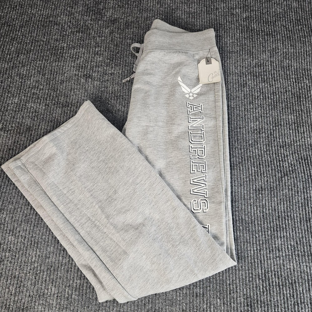 Coed Sweatpants Womens Medium Gray Andrews AFB U.S. Air Force Flare Lounge Yoga