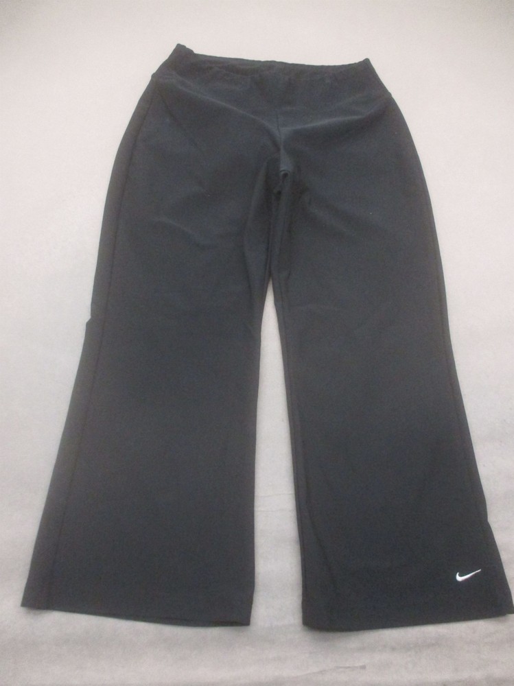 Nike Size XS (0-2) Womens Black Pull On Logo Stretch Straight Athletic Pants 952