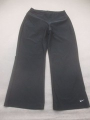 Nike Size XS (0-2) Womens Black Pull On Logo Stretch Straight Athletic Pants 952