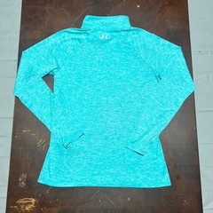 Under Armour Womens HeatGear 1/4 Zip Pullover Turquoise Heather 1320128 Medium