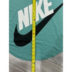 Nike Women Teal Green Muscle Tank Top Graphic Swoosh Logo Athletic Shirt L