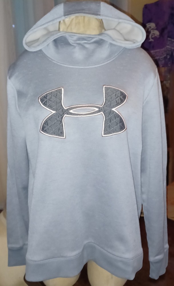 Under Armour Cold Gear Loose Hoodie Adult Womens Large Quilted Logo Sweatshirt