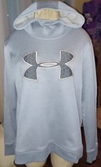 Under Armour Cold Gear Loose Hoodie Adult Womens Large Quilted Logo Sweatshirt