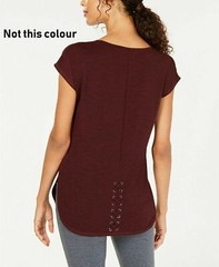 Ideology Lace-Up Lower Back Space Dyed Athletic T-Shirt