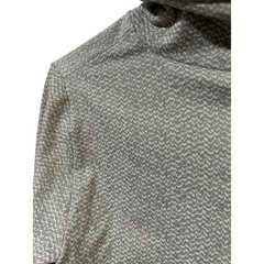Athleta Size Medium Gray Herringbone Funnel Neck Long Sleeve Top Blouse