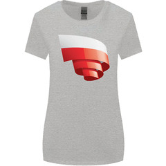 Curled Poland Flag Polish Day Football Womens Wider Cut T-Shirt