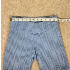 Booty by Brabants Textured Biker Shorts Light Blue High Waist Brazil Workout OS