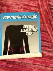 Marika Magic Secret Slimming Top, Shirred Panels, Size Large, Red, NWT