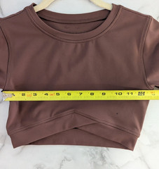 L Space Active Aim High Top x Tessa Brooks Surplice Hem Long Sleeve Brown Small
