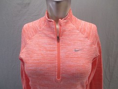 Nike Size XS Womens Orange Trumb Hole 1/2 Zip Stretch Activewear Pull Over 531