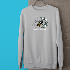 World Bee Day Sweatshirt Cute Cartoon Bumble Bee Honey Nature Lover Novelty Gift