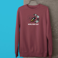 World Bee Day Sweatshirt Cute Cartoon Bumble Bee Honey Nature Lover Novelty Gift