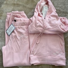 NWT LAZYPANTS Women’s LUXURY COLLECTION Hoodie/Jogger Pants Set Small Baby Pink