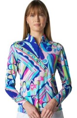 NWT Ladies Gottex G LIFESTYLE PARADISIO Long Sleeve Mock Golf Shirt – S M L XL