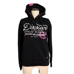 NEW Dixxon Flannel Co Ground Up Customs Black Pink Fleece Hoodie Sweatshirt S