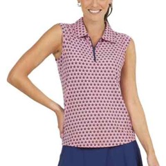 NWT IBKUL Stars And Stripes Navy Red Sleeveless Polo Golf Shirt S M L XL XXL