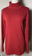 “NEW” Athleta L Flurry Seamless Turtleneck Thumbholes Stretch Red Top