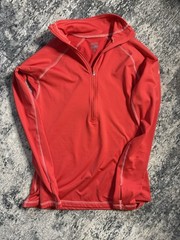 Nike Half Zip Performance Woman’s Pullover Size M Pink Long Sleeve W Thumb Holes