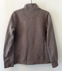 L.L. Bean Womens Quilted Quarter Zip Pullover Top Size Small Grayish Brown