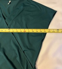 HALARA V-Neck Cap Sleeve Crossover Ruched Green Blouse XL Stretch Athleisure