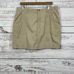 CQR Skort Womens Size XL Khaki Pockets Cotton Nylon Outdoor Hiking Active