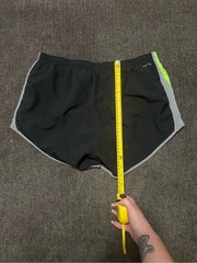 Nike Women’s Dri-FIT Running Shorts Size Large Black Neon Green Reflective