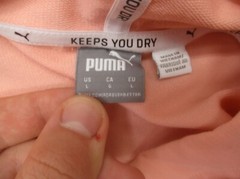 PUMA Size L Womens Orange Drawstring Lightweight Running Gym Athletic Hoodie 123