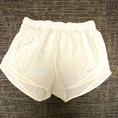 Nike Dri-FIT Women’s White Running & Jogging Shorts, Drawstring Elastic Waist