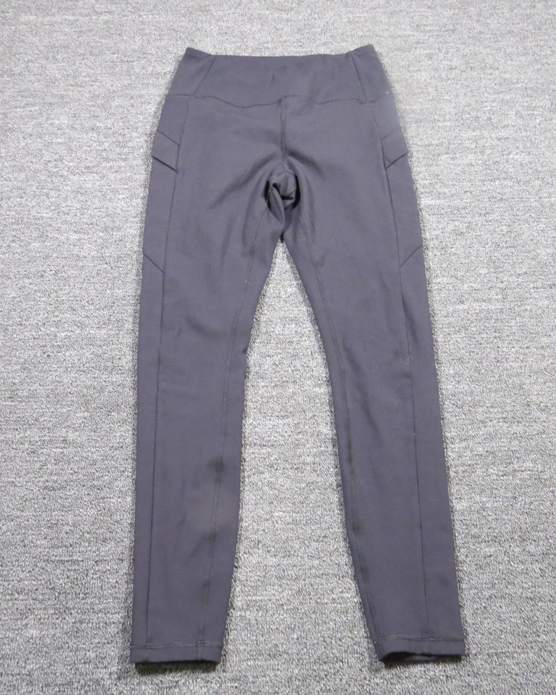 Avalanche Leggings Womens Small Charcoal High Rise Side Pocket Athletic Yoga
