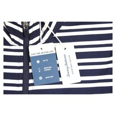Tommy Bahama Jacket Womens M Casual Navy White Stripe Activewear Zip Up $139 NEW