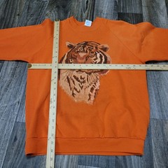 Vintage Jerzees Tiger Nature Crewneck Sweatshirt Orange Size Large