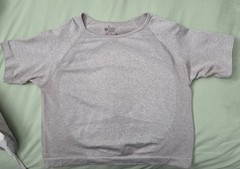 Marika Women’s Lot of 3 Seamless Stretch Cropped Tee Crew Neck S Pink/Gray/Blue