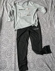 🩶 Grey & Black Lounge Set – Fits UK 12–14 – Never Worn