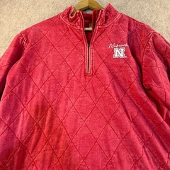 Gameday Couture Nebraska Huskers Red Quilted Quarter Zip Pullover Womens Medium
