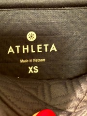 Athleta Jacquard Elevation Sweatshirt Womens XS Blue Funnel Neck Workout Cozy