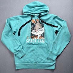Space Jam Bugs Bunny Hoodie Women’s Small Teal Blue Fun Squad Pullover