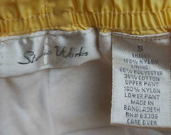 Vtg 90s Studio Works Track Pants Womens S Yellow Black Lined Windbreaker Boho