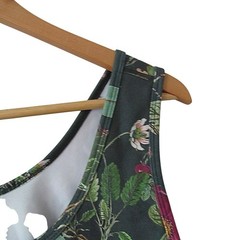 Roots x Alder Crop Top 3XL Green Garden Floral Sports Bra Athletic Activewear