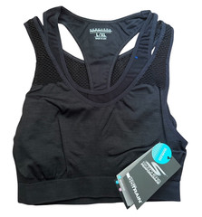 Skechers Performance GOTRAIN Women’s Seamless 2fer Sports Bra Black L/XL NEW
