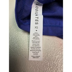 Blogilates Love Story Cap Sleeve Ruched Tie Back Top Royal Blue Size XS