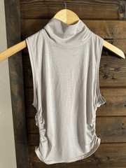 Lululemon See The Horizon Tank Womens Beige XS/ Small Sleeveless Turtleneck