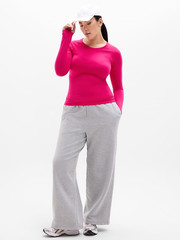New Athleta M Momentum Seamless Top Dahlia Pink Medium Long Sleeve