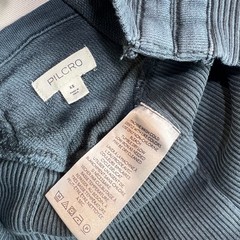 Pilcro Anthropologie Blue Ribbed Back Tie Sweatshirt Boho Crop Balloon Sleeve XS