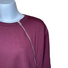 Universal Standard Meridian Zip Sweatshirt M 18-20 2X Pima Black Cherry NWT $138