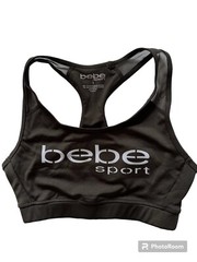 bebe sport Sports Bra Womens Small Black Reacer Back Wicking 4 Way Stretch