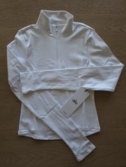 ALO Softsculpt Precision 1/4 Zip Long Sleeve Women’s White Top Small NWT $118