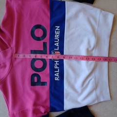 Polo Ralph Lauren Hoodie Small Pink Blue White Colorblock Pullover S
